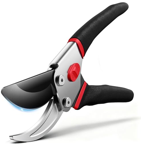 VOTREK® Bypass-Gartenschere 21,5 cm, Profi-Rosenschere mit SK5-Klinge | Ergonomischer Griff, Versiegelte Feder, Baumschere und Pflanzenschere für müheloses Schneiden von Rosen, Ästen und Sträucher