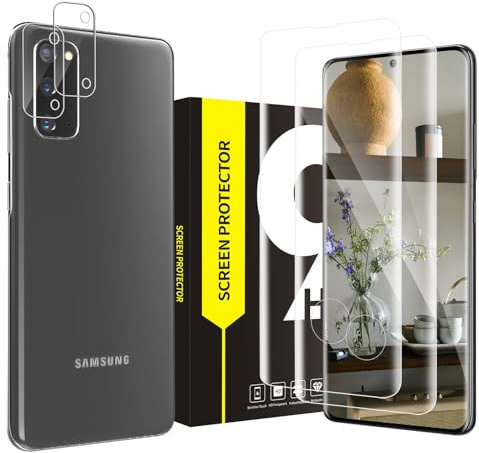 Cable Leader Verre trempé pour Samsung Galaxy S20 5G, 2+2 pièces 3D plein écran Vitre Protection+Caméra Protecteur, 9H Anti Rayures, 0,33mm Bubble Free, HD Haute Sensibilité S20 Protection écran