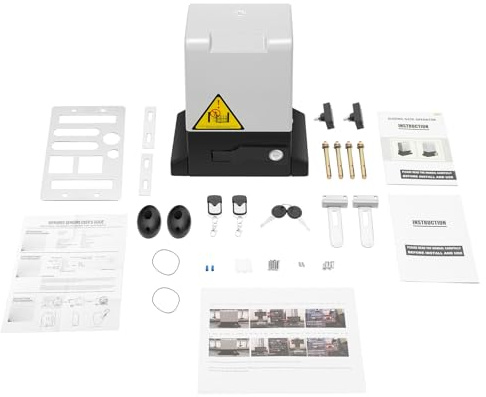 Opérateur électrique pour portail coulissant 550 W jusqu'à 1200 kg - Ouverture automatique de portail avec 2 télécommandes + 2 clés - 12 m - Silencieux - 50 dB - IP44 - Pour portail à vantaux de villa