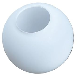 Pantalla de lámpara de cristal blanco, pantalla de lámpara de globo lechoso, compatible con lámparas de 10 cm, 12 cm, 15 cm, 20 cm y 25 cm de diámetro.(D12cm-5cm)