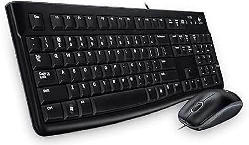 Logitech MK120 Kabelgebundenes Tastatur-Maus-Set, Optische Maus, USB-Anschluss, PC/Laptop, Bulgarisches Layout - Schwarz