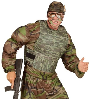 Widmann - Gilet pare-balles pour adultes, camouflage, soldat, Bundeswehr, Army, déguisements de carnaval