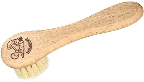 Fackelmann 31048 Brosse pour légumes, brosse pour fruits et légumes, brosse pour champignons, Bois, Brun, 13,5 x 3,6 x 3,3 cm