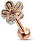 Fleur de rose or CZs 5 Pierre Helix de Cartilage en acier chirurgical 316L Piercing Tragus