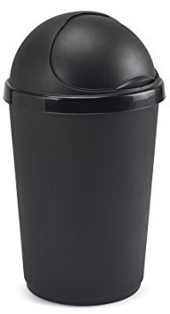50 Litre Black Plastic Flip Top Bullet Bin