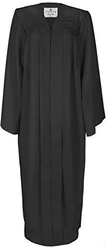 LIERYS Robe Damen Herren Talar mit Druckverschluss Umhang Abschlussfeier Studium Universität Hochschule Abitur Schwarz Blau Rot schwarz L
