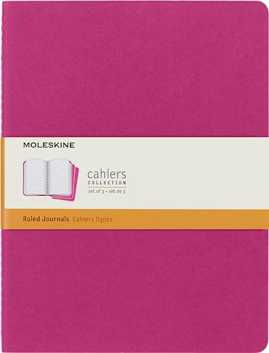 Moleskine Cahier Notizheft, Extra Large 19 x 25 cm, 120 Seiten, Kinetisches Pink, 3er pack