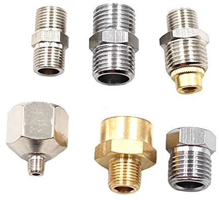 Chiloskit 7pcs Airbrush Hose Adaptor Connector Fitting Set for Compressor to Airbrush Complete Connector Set
