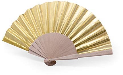 eBuyGB 1335298 Folding Handheld Pretty Hand Fan Wedding Party Accessory For Wedding Gift, Party Favors, DIY Decoration, Summer Holidays, Home Décor, Gold