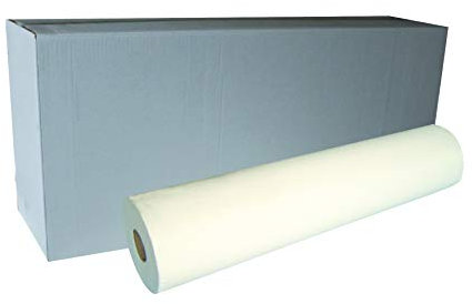 Draps d'examen - gaufré - Pure ouate Blanche - carton de 9 rouleaux de 70 cm - prédécoupé tous les 35 cm - 135 formats - fabrication française