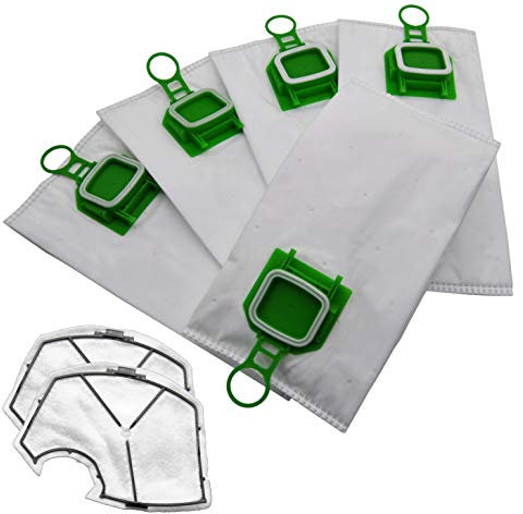 FSProdukte 12 Staubsaugerbeutel Premium Microvlies 5 lagig UND zwei Motorschutzfilter kompatibel mit Vorwerk Kobold VK140 VK150 FP140 FP150