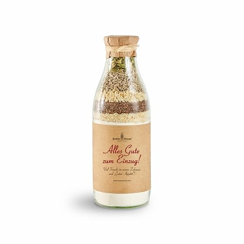 Brotbackmischung im Glas Alles Gute zum Einzug Backmischung im Glas Flasche Geschenk Geschenkidee Einzug Einzugsgeschenk Umzug…