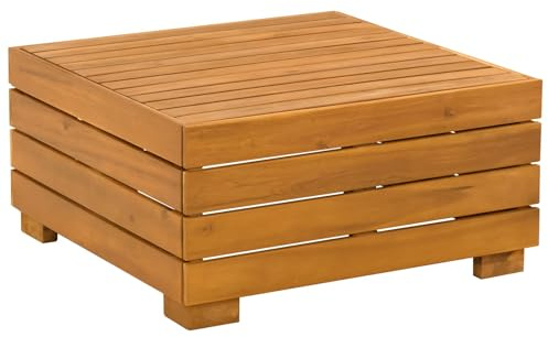 HFXHIJXQ Garten-Beistelltisch MassivholzAkazie Braun 60x60x30 cm - Modularer Lounge Tisch niedriger Couchtisch aus Holz für Balkon Terrasse und Garten Outdoor Beistelltisch