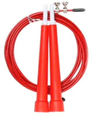 FFitness Unisex-Erwachsene Speed Steel Jump Rope Springseil, rot, Einheitsgröße