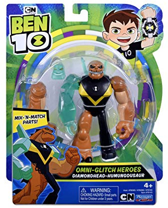 Ben 10 BEN47E10 Action Figures - Omni Glitch Diamondhead - Humungousaurus