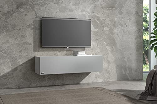 Wuun® 120cm/ Front Perl-Matt-Grau (Korpus Perl-Matt-Grau)/8 Größen/6 Farben/TV Lowb8ard TV Board hängend Hängeschrank Wohnwand/Somero