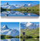 Bergpanorama Bachalpsee, Alpen - als 150x60cm große XXL Leinwand. Tolles Wandbild als Hintergrund und Deko für Wohnzimmer & Schlafzimmer. Fertig aufgespannt auf 4cm Holz-Keilrahmen