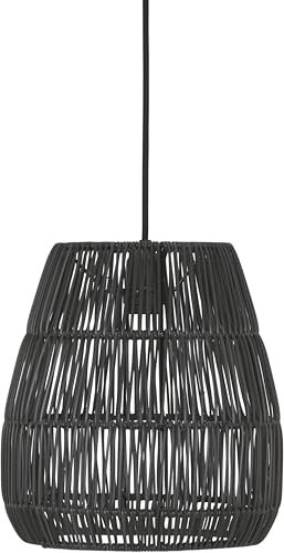 PR Home of Scandinavia Lampenschirm Rattan für Außen schwarz Saigon 28cm für E27 Pendelaufhang
