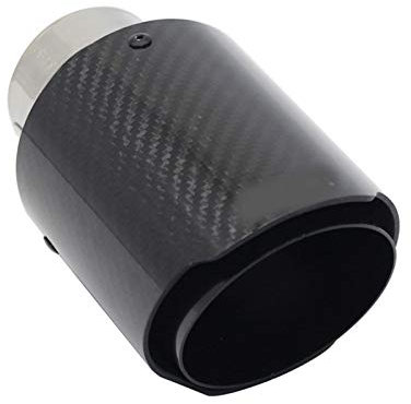 Cecilie Auto-Carbon Schalldämpfer Spitze Auspuffanlage Universal-Gerade Edelstahl Schwarz Auspuff-Schalldämpfer Multi-Größe for Akrapovic Cecilie (Color : 60mm 101mm)