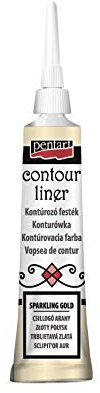 Zita`s Creative Konturenfarbe universell 20ml - Gold Glitter. Konturenpaste, Bastelfarbe, Acrylfarbe