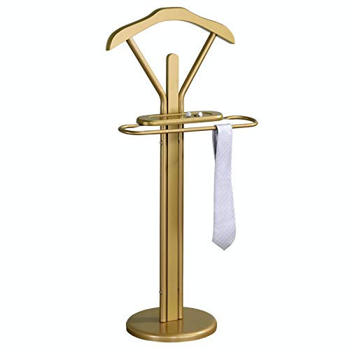 IDIMEX Herrendiener Stummer Damen Diener Kleiderbutler Kleiderständer Fabio mit Kleiderbügel, Hosenbügel, kleine Ablage in goldfarben
