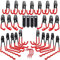 3-H Ganchos de Garaje Resistentes, Paquete de 31 Ganchos de Almacenamiento de Garaje de Acero, Soporte de Pared y Organizador de Herramientas, Cuerdas, Cables(Rojo)