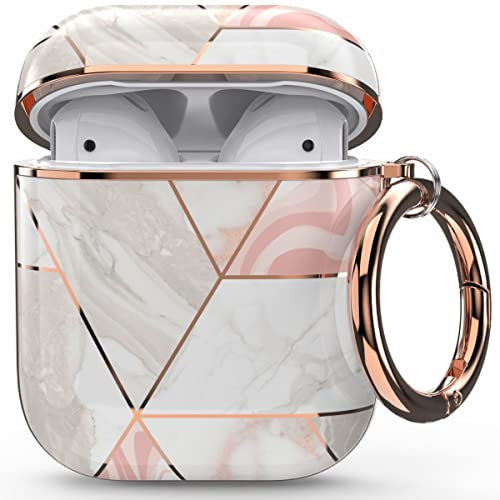 wenew Case Cover Compatible with Apple Airpods 2 & 1, Hard Case Cover with Cute Patterns and Keychain for Girls, Children, Women, Men