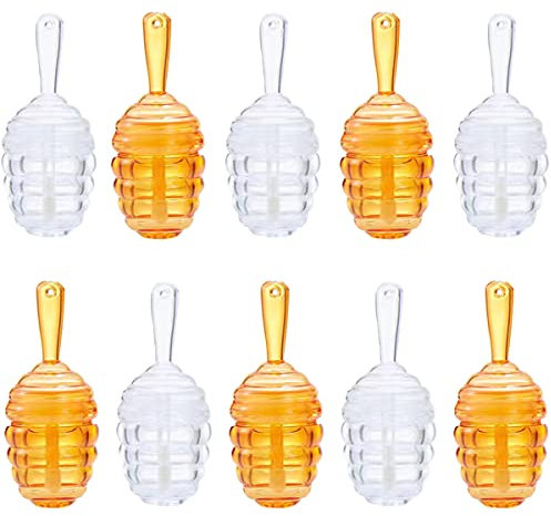 FZBNSRKO 10 Pcs Empty Lip Gloss Tube Honey Pots Shaped Reusable Wand Tubes Refillable Lipgloss Containers(mixed color,9ml)