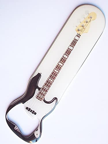 Bottle opener in the shape of a bass guitar