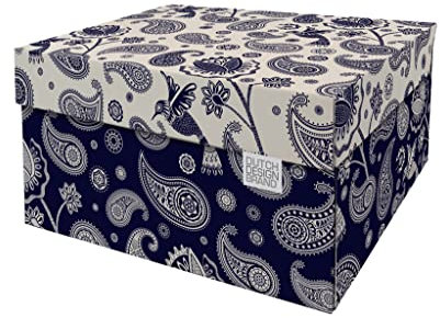 Dutch Design Brand Aufbewahrungsbox mit Deckel – Aufbewahrungsboxen – FSC-zertifizierter, recycelbarer Karton (Größe: 38,9 x 31,8 x 21,1 cm) (Paisley)