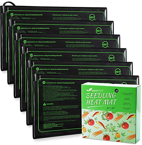 MET-zertifizierte 6er-Pack Sämling-Heizmatte, Seedfactor wasserdichte langlebige Keimstation, Wärmematte, warmes Hydrokultur-Heizkissen für den Innenbereich, Zuhause, Gartenarbeit, Samenstarter
