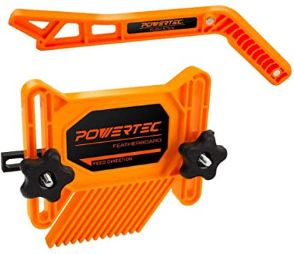 POWERTEC 71554V 2-teiliges Universal-Federbrett-Sicherheitsset für Holzbearbeitung, mit magnetischem Druckstab, für Tischsägen, Frästische, Verbindungsstücke