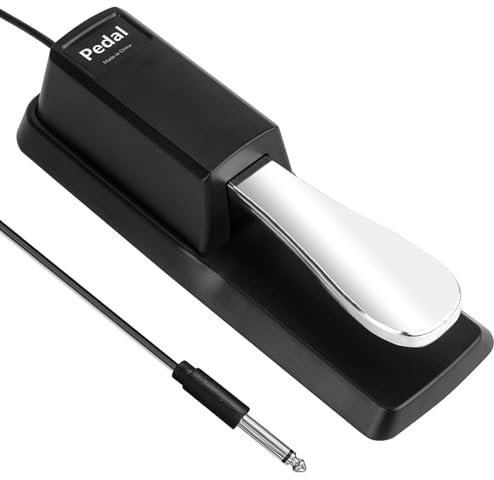 Musiin Universal Midi Keyboard Sustain Pedal with Polarity Switch for Expressive Music Playing on Digital Pianos, Keyboards, and Synthesizers - Durable and Easy Plug-and-Play Design