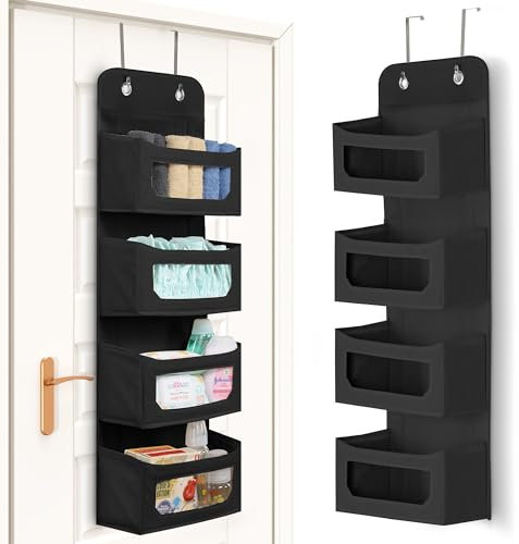 Utopia Home Hängeschrank-Organizer mit 4 Regalen und Aufbewahrungs-Organizer für Schrank, Wohnmobil, Baby, Kinder, Schranktür-Organizer und Aufbewahrung, über der Tür, Kinderzimmer, Schlafzimmer,