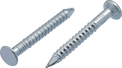 4mm x 50mm Brigt Zinc Steel Anchor Nails Ring Shank Nail Carpenters Annular Ring Nails (Pack of 100)