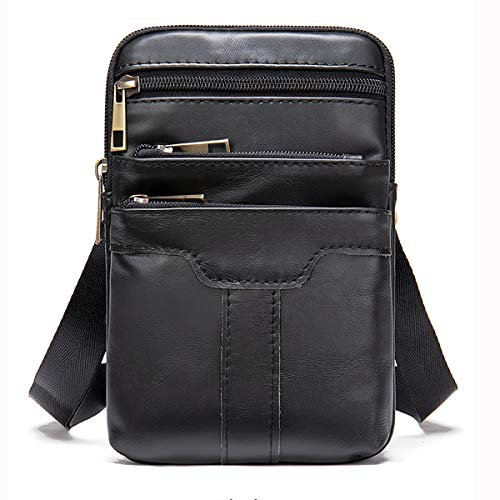 Pochette Ceinture Cuir pour Téléphone Portable Homme, Sacs à Bandoulière Homme Cuir, Petit Sac Epaule pour Téléphone Sac de Ceinture Clip Holster Portefeuille Messager Sacoche Housse de Ceinture