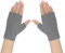 Handstulpen Fingerlos Damen Armstulpen mit Daumenloch Handschuhe Gefüttert Warm Fäustlinge Lang Weich Pulswärmer Handgelenke Winddicht Armwärmer Winterhandschuhe für Herren Wandern Outdoor Grau