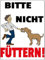mrdeco Metall Schild 30x40cm gewölbt Tiere Bitte nicht füttern Hund Blechschild