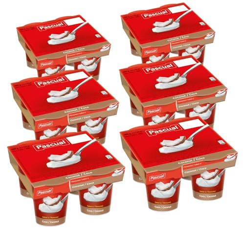 Pascual - Yogur Original Sabor Coco. Caja de 6 Pack de 4 x 120g. Total 24 uds. - No necesitan Refrigeración