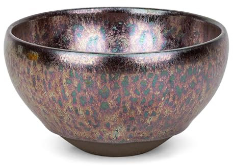 Linkidea Bol de rasage en céramique, bol de savon de rasage humide à flux irrégulier naturel fabriqué à la main, bol de rasage exquis pour homme, cadeau pour hommes (Violet)