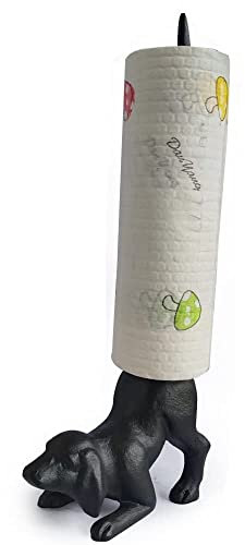Toilettenpapierrollenhalter im Dackel-Stil, Gusseisen, für Küche und Badezimmer, niedliches und funktionales Design