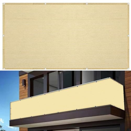 Brise Vue Jardin, Brise Vue 750 x 40 cm en Polyéthylène Haute Densité, Brise-Vue pour Clôture Extérieure, avec Œillets, Attaches de Câble, pour Terrasse Jardin, Jaune Sable