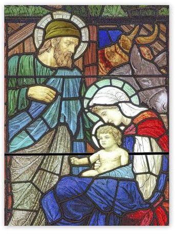 Abnehmbarer Aufkleber Krippe Glasfenster, 40x30 cm