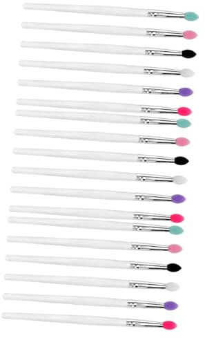 Baluue 18pièces Pinceau à à Paupières Silicone Avec Sequins Outil De Maquillage Pratique Mélangées