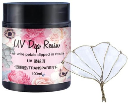 CAZSTYK UV-DIP-Harz für Draht-Blütenblätter, transparent, flüssig, Ultraviolett, zum Aushärten von Kristall, Schmuckherstellung für Anfänger
