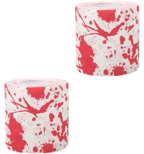 TOKIDNY 2rollen Blutige Halloween-toilettenpapierrolle Lustiges Klopapier Für Badezimmer-dekoration Mit Gruseligen Motiven Für Halloween-partys Witziges
