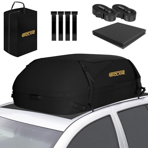 GADLANE Auto Dachtasche 400L Wasserdicht Dachbox für Autos & SUV | ohne Dachträger mit 4 stabilen Gurten Anti-Rutsch-Matte Aufbewahrungstasche - Schwarz
