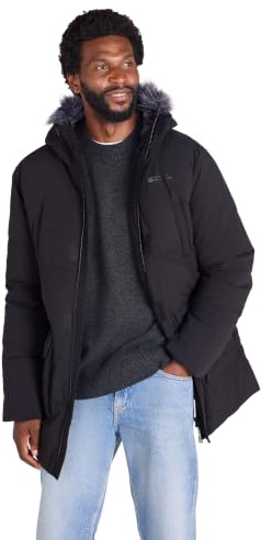 Mountain Warehouse Fern Mens Water Resistant Padded Parka - Thermal Tested -50 ° Puffer Coat with Elastic Cuff & Hood - Spring Summer Camping & Outdoors