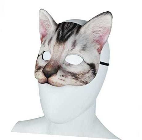 TINEASUR 1 Pc masque de chat amusant Costume de chat masqué demi-masque de chat robe de chat costumes d'halloween de chien costume mascarade masque de chat masque de chat demi-yeux Blue