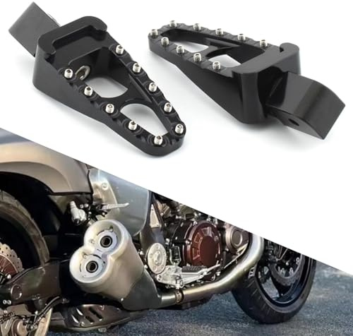 FINMOKAL Repose-pieds avant pour moto - Noir - Compatible avec Yamaha YZF R1 R6 MT-01 MT-03 FZ1/S FAZER VMAX 1200/1700 XJ1200